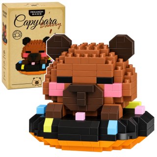 LEAN TOYS Klocki Konstrukcyjne Figurka Mini Kapibara Na Pączku Brązowa 306 el.