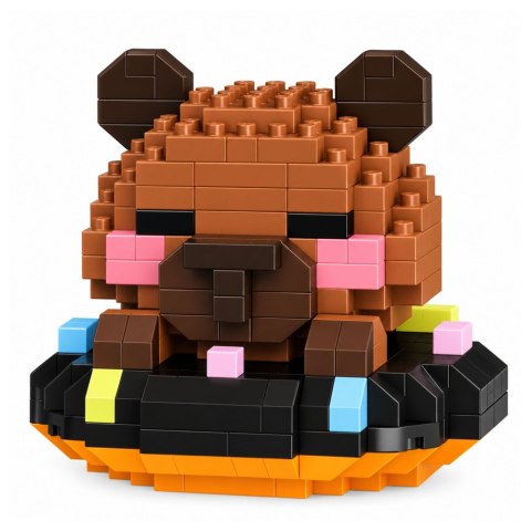 LEAN TOYS Klocki Konstrukcyjne Figurka Mini Kapibara Na Pączku Brązowa 306 el.