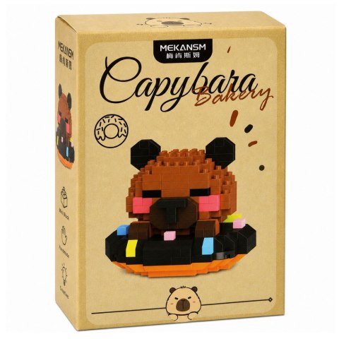 LEAN TOYS Klocki Konstrukcyjne Figurka Mini Kapibara Na Pączku Brązowa 306 el.