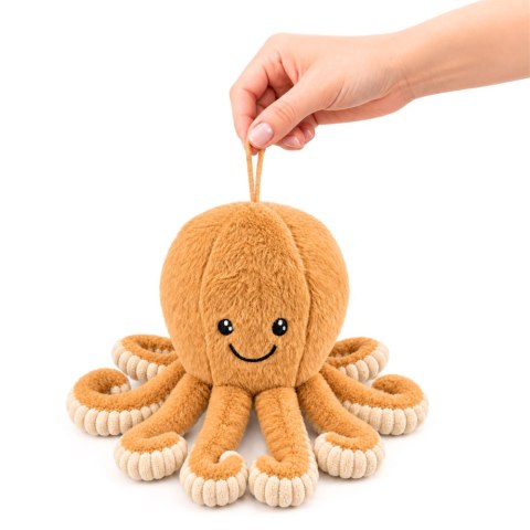 LEAN Toys Pluszowa Ośmiornica Maskotka Przytulanka Sprężyste Macki Beżowa 30 cm
