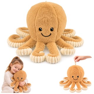 LEAN Toys Pluszowa Ośmiornica Maskotka Przytulanka Sprężyste Macki Beżowa 50 cm