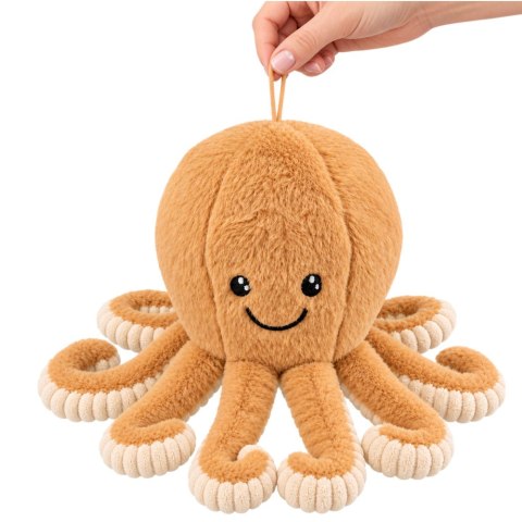 LEAN Toys Pluszowa Ośmiornica Maskotka Przytulanka Sprężyste Macki Beżowa 50 cm