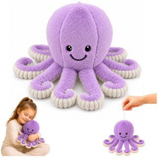 LEAN Toys Pluszowa Ośmiornica Maskotka Przytulanka Sprężyste Macki Fioletowa 30 cm