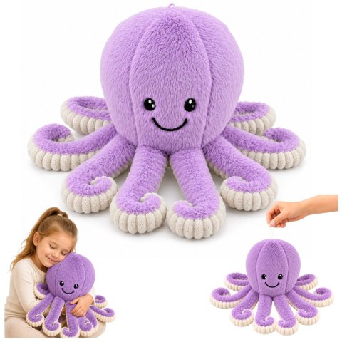 LEAN Toys Pluszowa Ośmiornica Maskotka Przytulanka Sprężyste Macki Fioletowa 50 cm