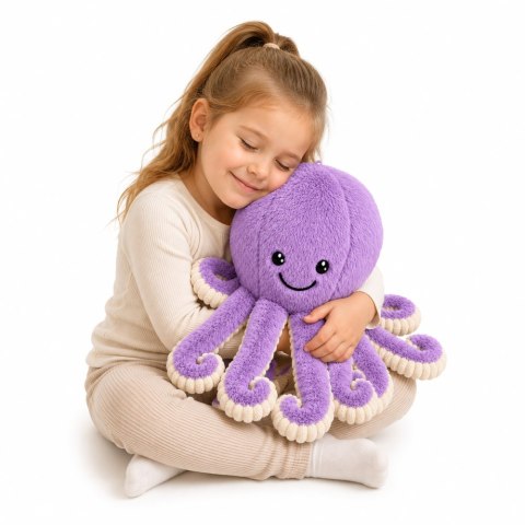 LEAN Toys Pluszowa Ośmiornica Maskotka Przytulanka Sprężyste Macki Fioletowa 50 cm