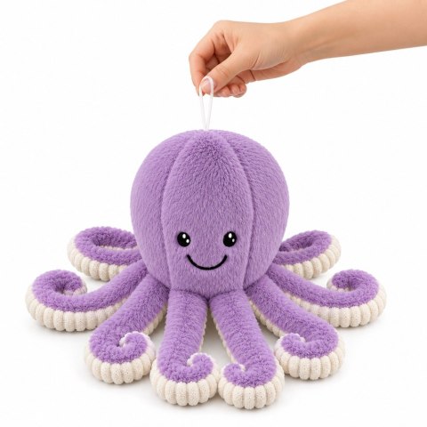 LEAN Toys Pluszowa Ośmiornica Maskotka Przytulanka Sprężyste Macki Fioletowa 50 cm