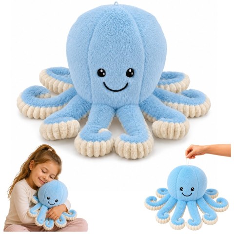 LEAN Toys Pluszowa Ośmiornica Maskotka Przytulanka Sprężyste Macki Niebieska 50 cm