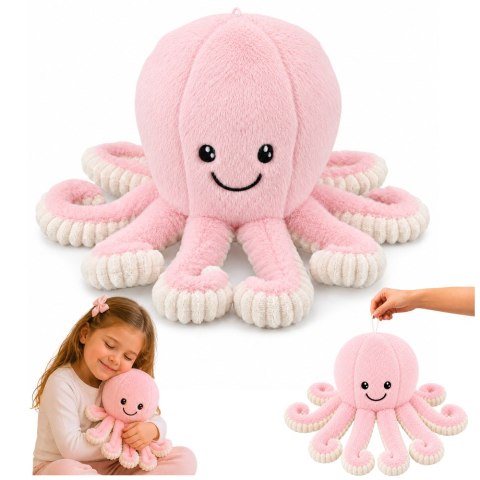 LEAN Toys Pluszowa Ośmiornica Maskotka Przytulanka Sprężyste Macki Różowa 50 cm