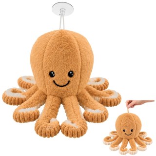 LEAN Toys Pluszowa Ośmiornica Maskotka Przytulanka Z Przyssawką Beżowa 16 cm