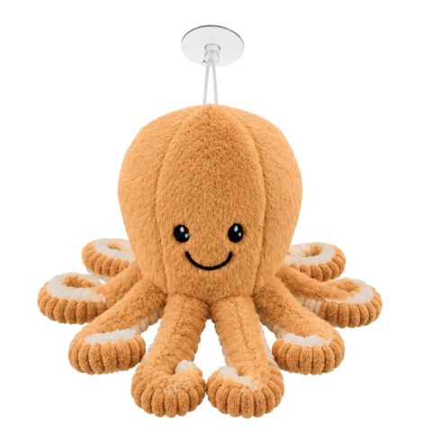 LEAN Toys Pluszowa Ośmiornica Maskotka Przytulanka Z Przyssawką Beżowa 16 cm