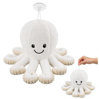 LEAN Toys Pluszowa Ośmiornica Maskotka Przytulanka Z Przyssawką Biała 16 cm