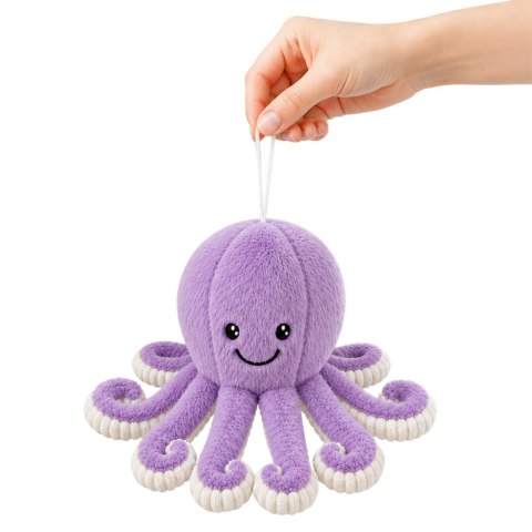 LEAN Toys Pluszowa Ośmiornica Maskotka Przytulanka Z Przyssawką Fioletowa 16 cm
