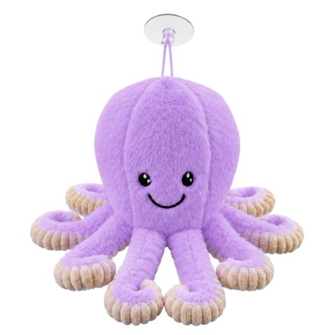 LEAN Toys Pluszowa Ośmiornica Maskotka Przytulanka Z Przyssawką Fioletowa 16 cm