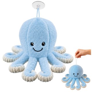 LEAN Toys Pluszowa Ośmiornica Maskotka Przytulanka Z Przyssawką Niebieska 16 cm