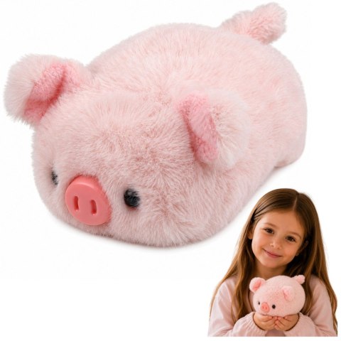 LEAN Toys Pluszowa Świnka Maskotka Miękka Przytulanka Różowa 16 cm