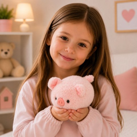 LEAN Toys Pluszowa Świnka Maskotka Miękka Przytulanka Różowa 16 cm