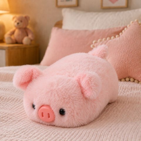 LEAN Toys Pluszowa Świnka Maskotka Miękka Przytulanka Różowa 16 cm