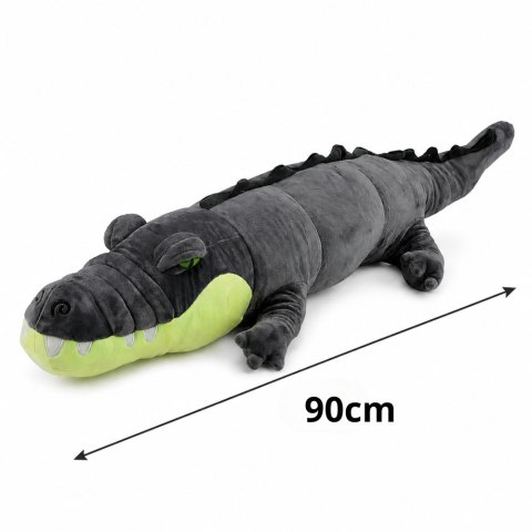 LEAN Toys Pluszowy Krokodyl Maskotka Przytulanka Realistyczny Szary 90 cm