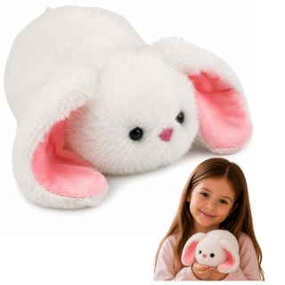 LEAN Toys Pluszowy Króliczek Zając Z Długimi Uszami Maskotka Przytulanka Biały 16 cm