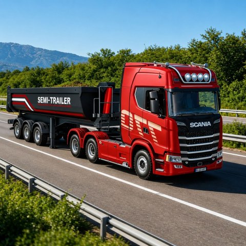HUINA Naczepa Wywrotka Metalowa Zdalnie Sterowana RC Huina 1509 Czarna 1:18