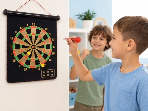 JOKOMISIADA Duża Tarcza Magnetyczna DartBoard Dwustronna 6 Rzutek Lotki GR0865