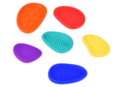 JOKOMISIADA Kamienie Sensoryczne Silikonowe Fidget Toys 6 szt. Różne Faktury ZA6423
