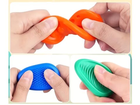 JOKOMISIADA Kamienie Sensoryczne Silikonowe Fidget Toys 6 szt. Różne Faktury ZA6423