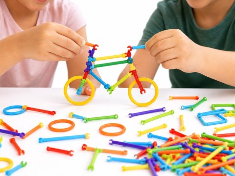 JOKOMISIADA Klocki Konstrukcyjne PATYCZKI i Łączniki Smart Sticks 300 Elementów ZA6325