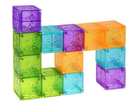 JOKOMISIADA Klocki Magnetyczne Kostki Kolorowe Transparentne 42 Elementy ZA6354