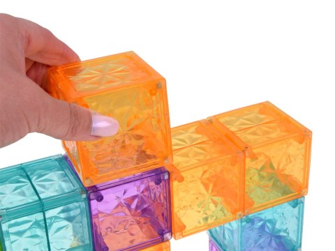 JOKOMISIADA Klocki Magnetyczne Kostki Kolorowe Transparentne 42 Elementy ZA6354