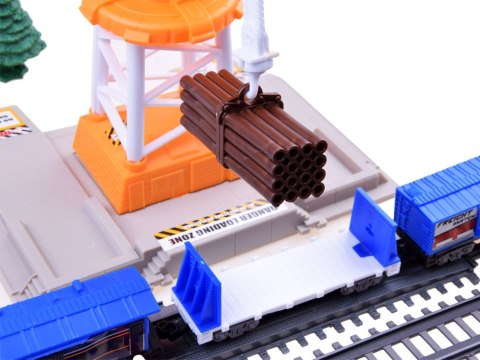 JOKOMISIADA Kolejka Elektryczna Pociąg CARGO Stacja Dźwig 4 Wagony Tory 670 cm RC0779