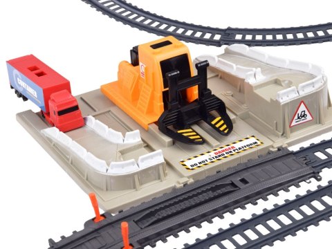 JOKOMISIADA Kolejka Elektryczna Pociąg Laweta 4 Auta 5 Wagonów Tory 762 cm RC0802
