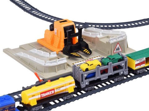 JOKOMISIADA Kolejka Elektryczna Pociąg Laweta 4 Auta 5 Wagonów Tory 762 cm RC0802