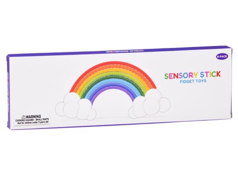 JOKOMISIADA Kolorowe Patyczki Sensoryczne Silikonowe Zabawka antystresowa 8 szt. ZA6424