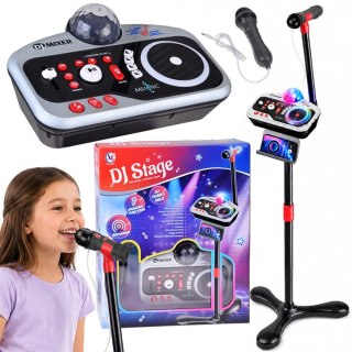 JOKOMISIADA Konsola Mikser DJ dla Dzieci z Mikrofon Disco Kula Karaoke Bluetooth IN0196