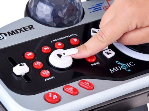 JOKOMISIADA Konsola Mikser DJ dla Dzieci z Mikrofon Disco Kula Karaoke Bluetooth IN0196
