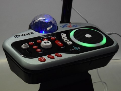 JOKOMISIADA Konsola Mikser DJ dla Dzieci z Mikrofon Disco Kula Karaoke Bluetooth IN0196