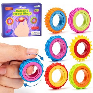 JOKOMISIADA Pierścienie Sensoryczne Obrotowe Fidget Zabawka Antystresowa 6 szt. ZA6619