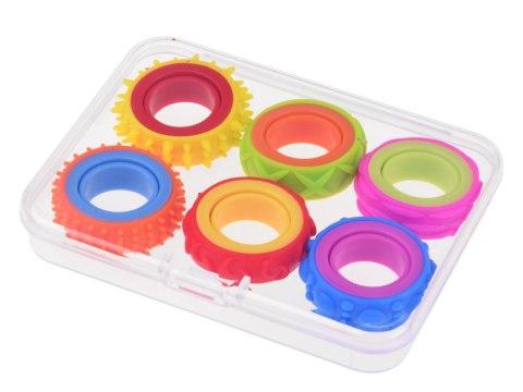 JOKOMISIADA Pierścienie Sensoryczne Obrotowe Fidget Zabawka Antystresowa 6 szt. ZA6619