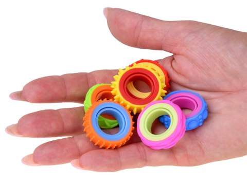 JOKOMISIADA Pierścienie Sensoryczne Obrotowe Fidget Zabawka Antystresowa 6 szt. ZA6619