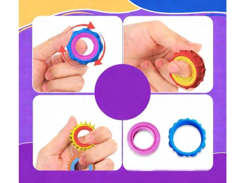 JOKOMISIADA Pierścienie Sensoryczne Obrotowe Fidget Zabawka Antystresowa 6 szt. ZA6619