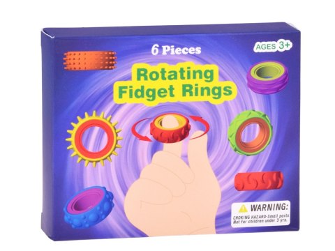 JOKOMISIADA Pierścienie Sensoryczne Obrotowe Fidget Zabawka Antystresowa 6 szt. ZA6619