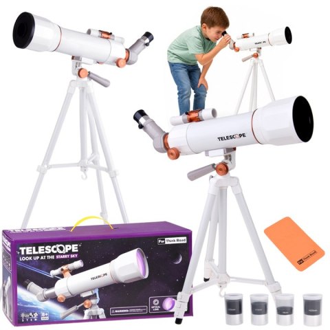 JOKOMISIADA Teleskop dla Dzieci Statyw 107 cm 4 Okulary Luneta Celownik ES0029