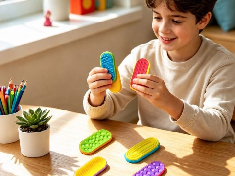 JOKOMISIADA Zabawki Suwaki Sensoryczne Magnetyczne Antystresowe Fidget Toys 6szt ZA6422