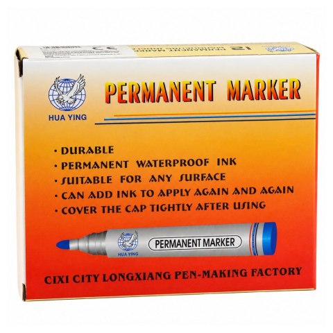 LEAN Marker Pisak Wodoodporny Permanentny Ścięta Końcówka Czarny