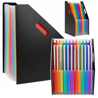 LEAN Organizer Harmonijkowy Na Dokumenty Biurowy Teczka 13 Przegród A4 Czarny