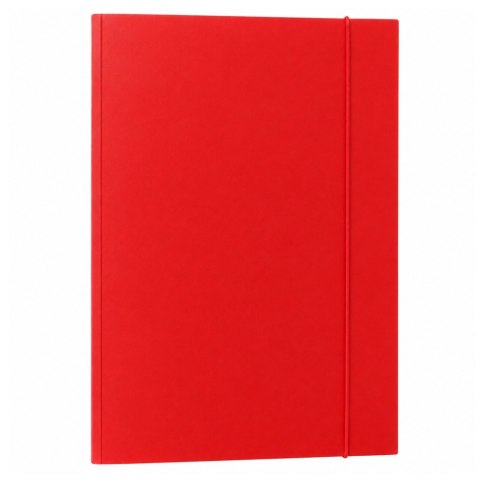 LEAN Teczka Skrzydłowa Kartonowa z Gumką Lakierowana A4 300 g/m2 Czerwona