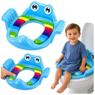 LEAN Toys Deska Nakładka Toaletowa Dla Dzieci Miękkie Siedzisko Uchwyty Niebieska
