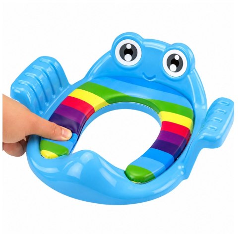 LEAN Toys Deska Nakładka Toaletowa Dla Dzieci Miękkie Siedzisko Uchwyty Niebieska