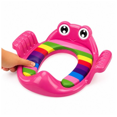 LEAN Toys Deska Nakładka Toaletowa Dla Dzieci Miękkie Siedzisko Uchwyty Różowa